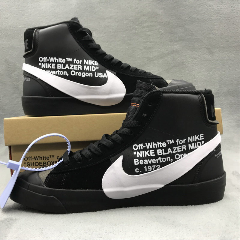 Authentic OFF-WHITE x Nike Blazer Mid Black GS